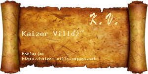 Kaizer Villő névjegykártya